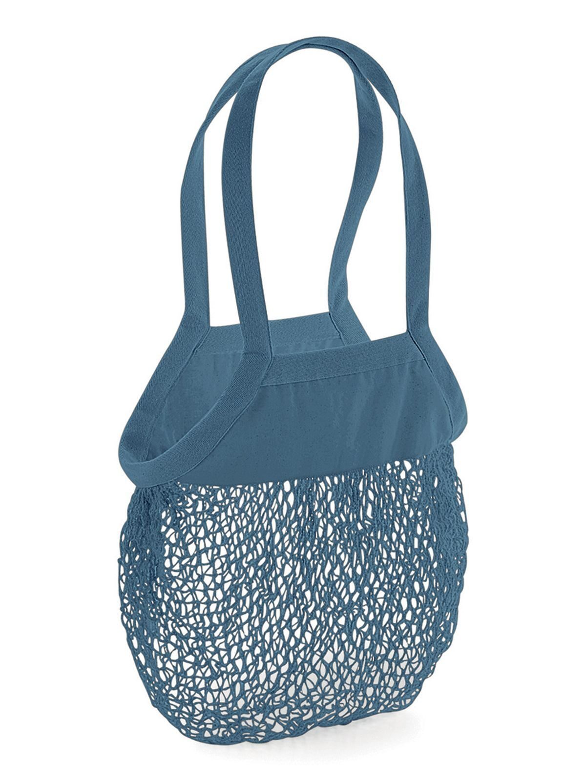 Organic Cotton Mesh Grocery Bag Herren Tasche / Rucksack – Westford Mill – Farbe airforce blue – individuell veredelbar
