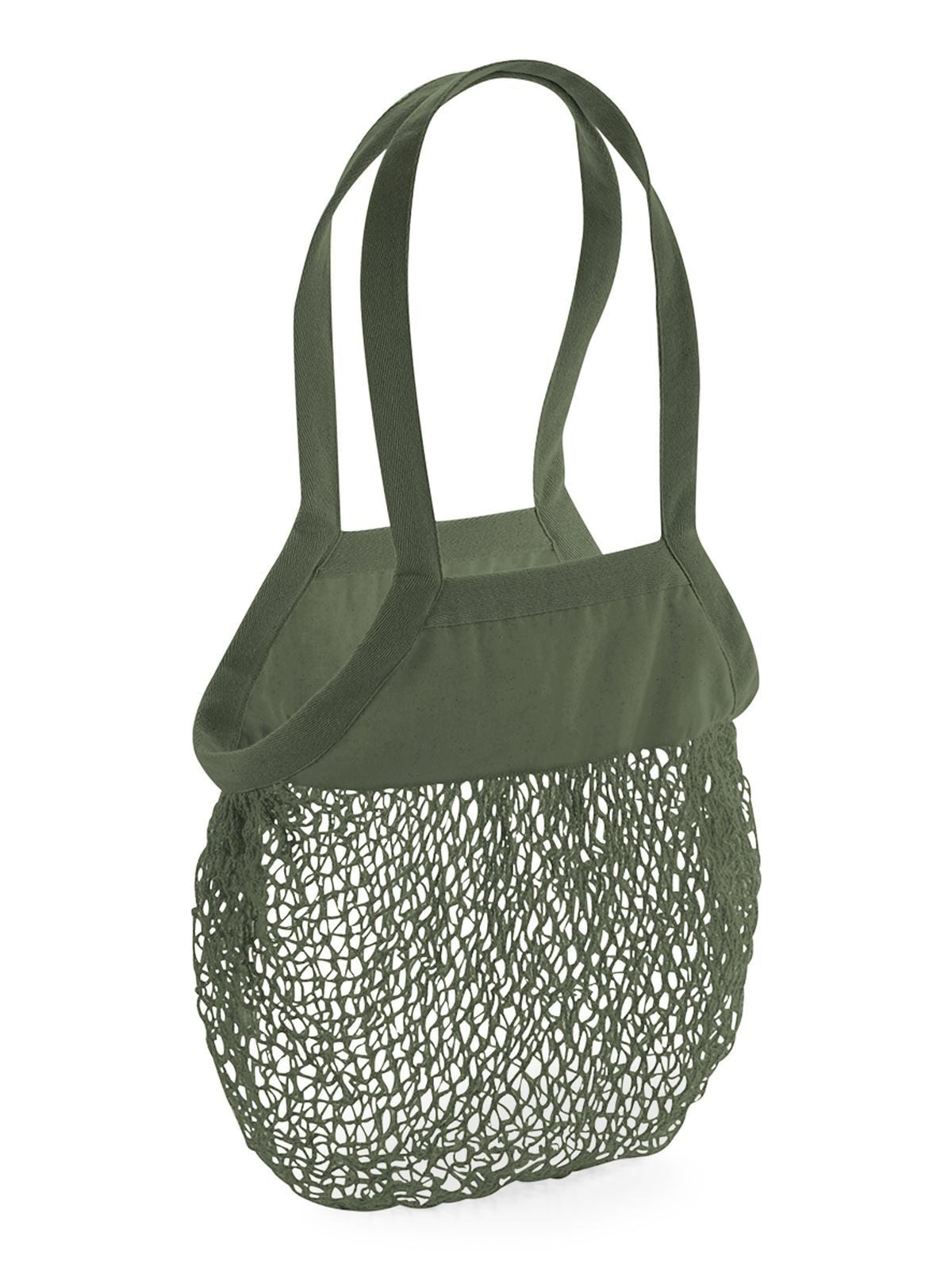 Organic Cotton Mesh Grocery Bag Herren Tasche / Rucksack – Westford Mill – Farbe olive green – individuell veredelbar