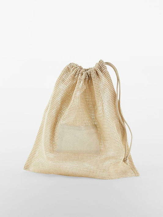 Organic Cotton Mesh Sacks Herren Tasche / Rucksack – Westford Mill – Farbe Natur – individuell veredelbar