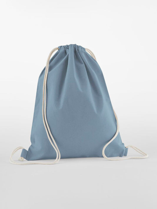 Organic Cotton InCo. Gymsac Herren Tasche / Rucksack – Westford Mill – Farbe dusty blue – individuell veredelbar