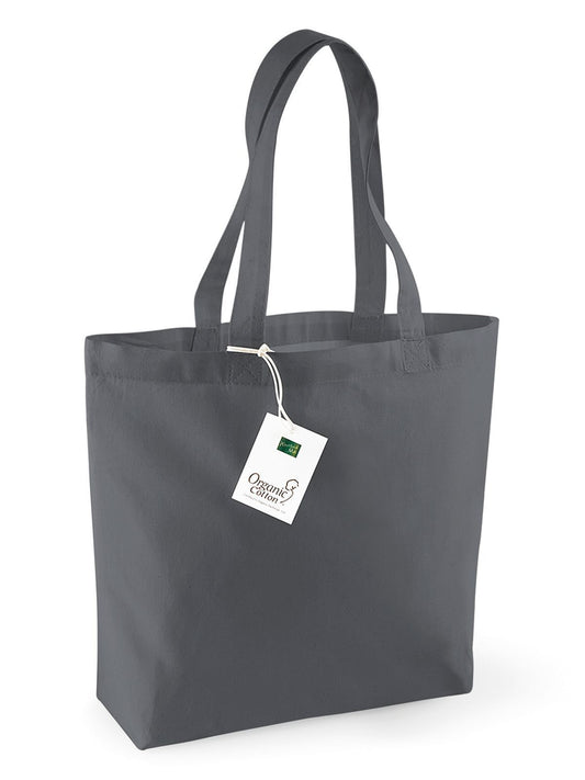 Organic Cotton Shopper Herren Tasche / Rucksack – Westford Mill – Farbe graphite grey – individuell veredelbar