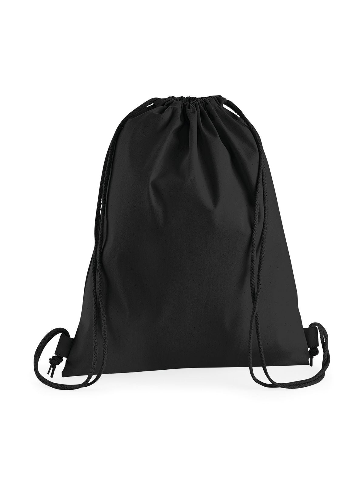 Premium Cotton Gymsac Herren Tasche / Rucksack – Westford Mill – Farbe Schwarz – individuell veredelbar