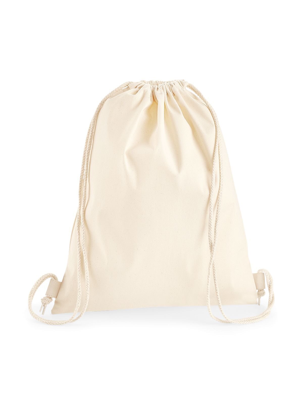 Premium Cotton Gymsac Herren Tasche / Rucksack – Westford Mill – Farbe Natur – individuell veredelbar
