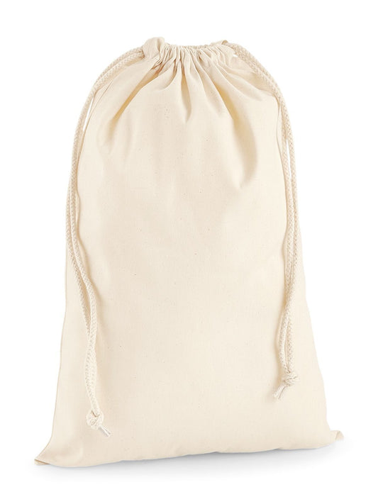 Premium Cotton Stuff Bag L Herren Tasche / Rucksack – Westford Mill – Farbe Natur – individuell veredelbar