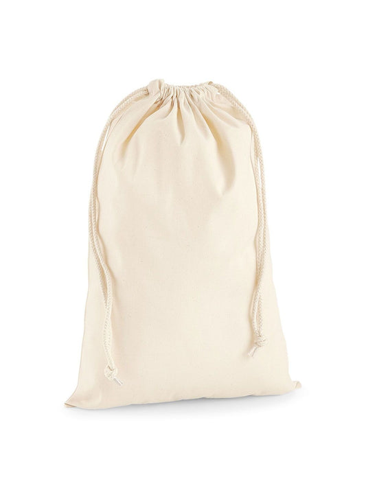 Premium Cotton Stuff Bag Herren Tasche / Rucksack – Westford Mill – Farbe Natur – individuell veredelbar