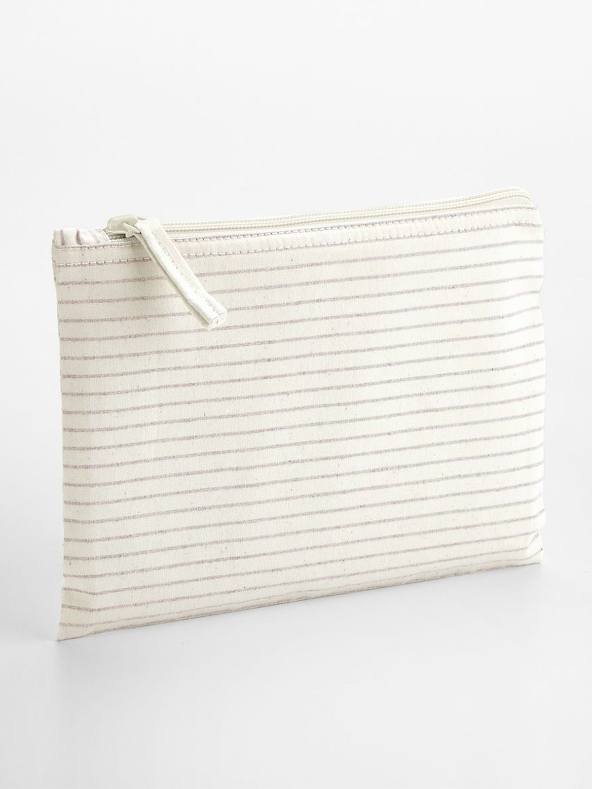Striped Organic Cotton Accessory Pouch Herren Tasche / Rucksack – Westford Mill – Farbe red stripe – individuell veredelbar