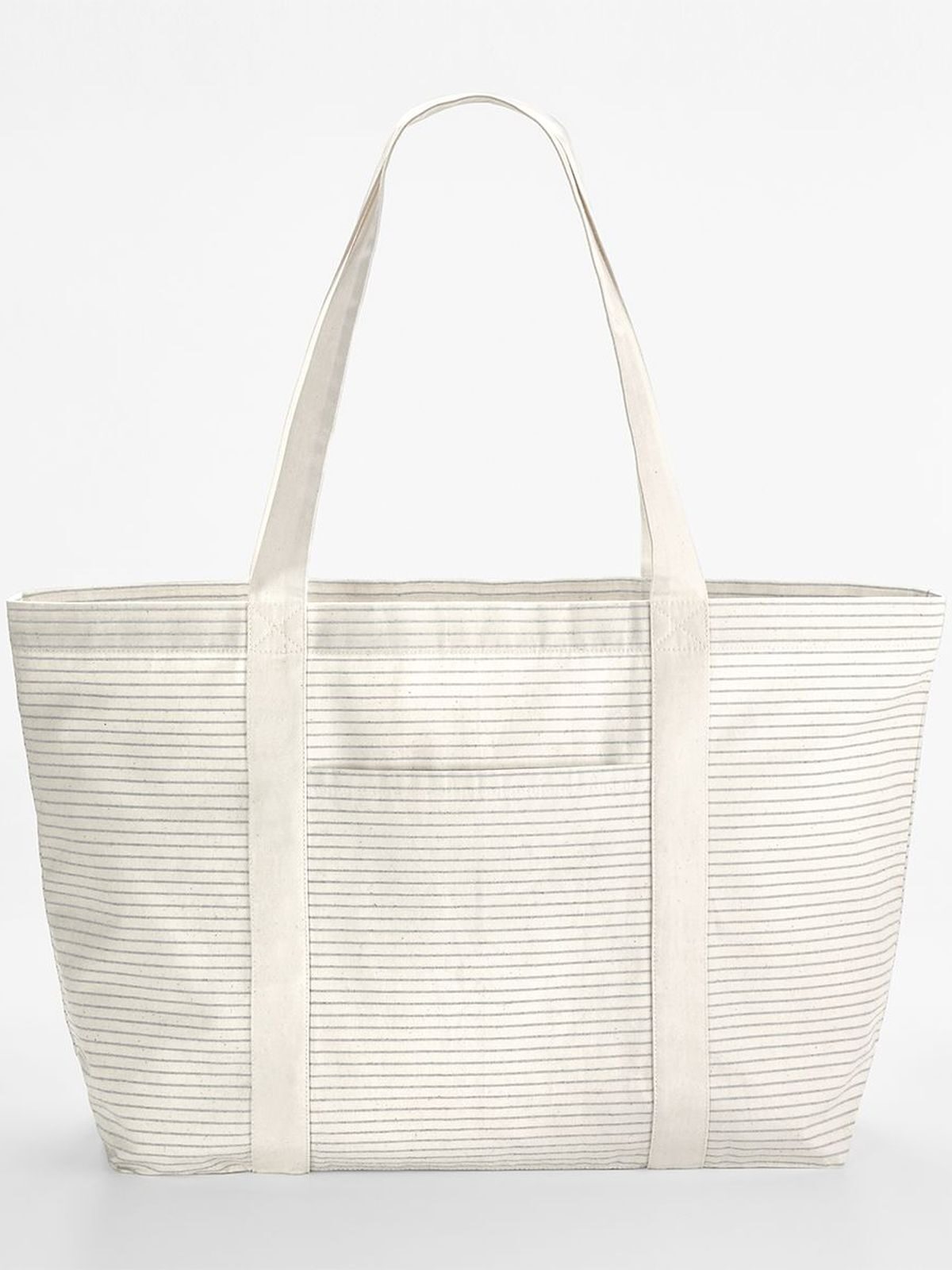 Striped Organic Cotton Shopper Herren Tasche / Rucksack – Westford Mill – Farbe grey stripe – individuell veredelbar