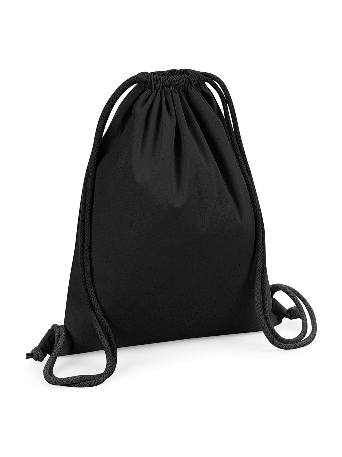 Organic Premium Cotton Gymsac Herren Tasche / Rucksack – Westford Mill – Farbe Schwarz – individuell veredelbar