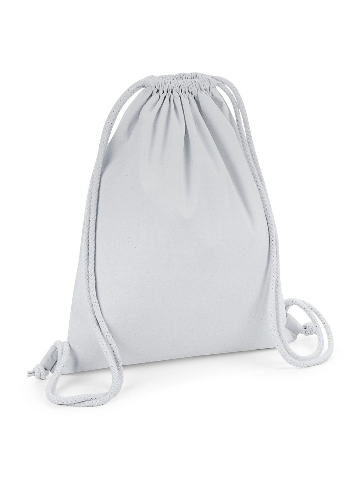 Organic Premium Cotton Gymsac Herren Tasche / Rucksack – Westford Mill – Farbe Hellgrau – individuell veredelbar