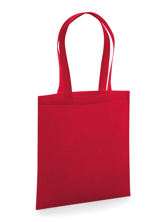 Organic Premium Cotton Tote Herren Tasche / Rucksack – Westford Mill – Farbe classic red – individuell veredelbar