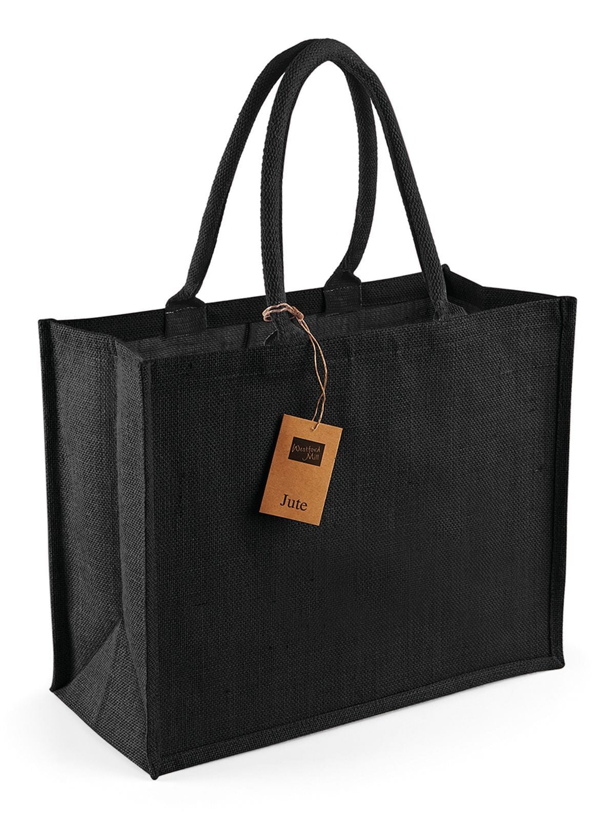 Jute Classic Shopper Herren Tasche / Rucksack – Westford Mill – Farbe black/black – individuell veredelbar