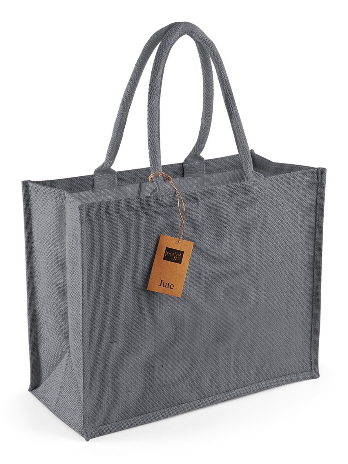 Jute Classic Shopper Herren Tasche / Rucksack – Westford Mill – Farbe graphite grey/graphite grey – individuell veredelbar
