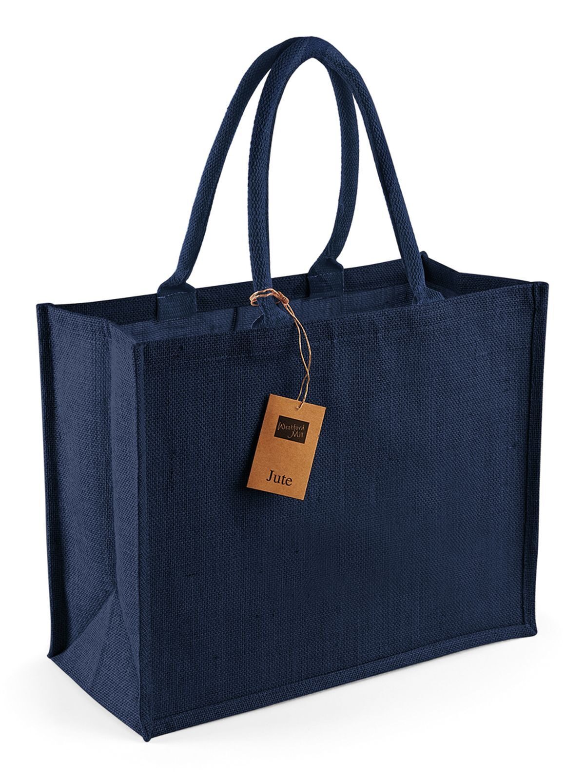 Jute Classic Shopper Herren Tasche / Rucksack – Westford Mill – Farbe navy/navy – individuell veredelbar