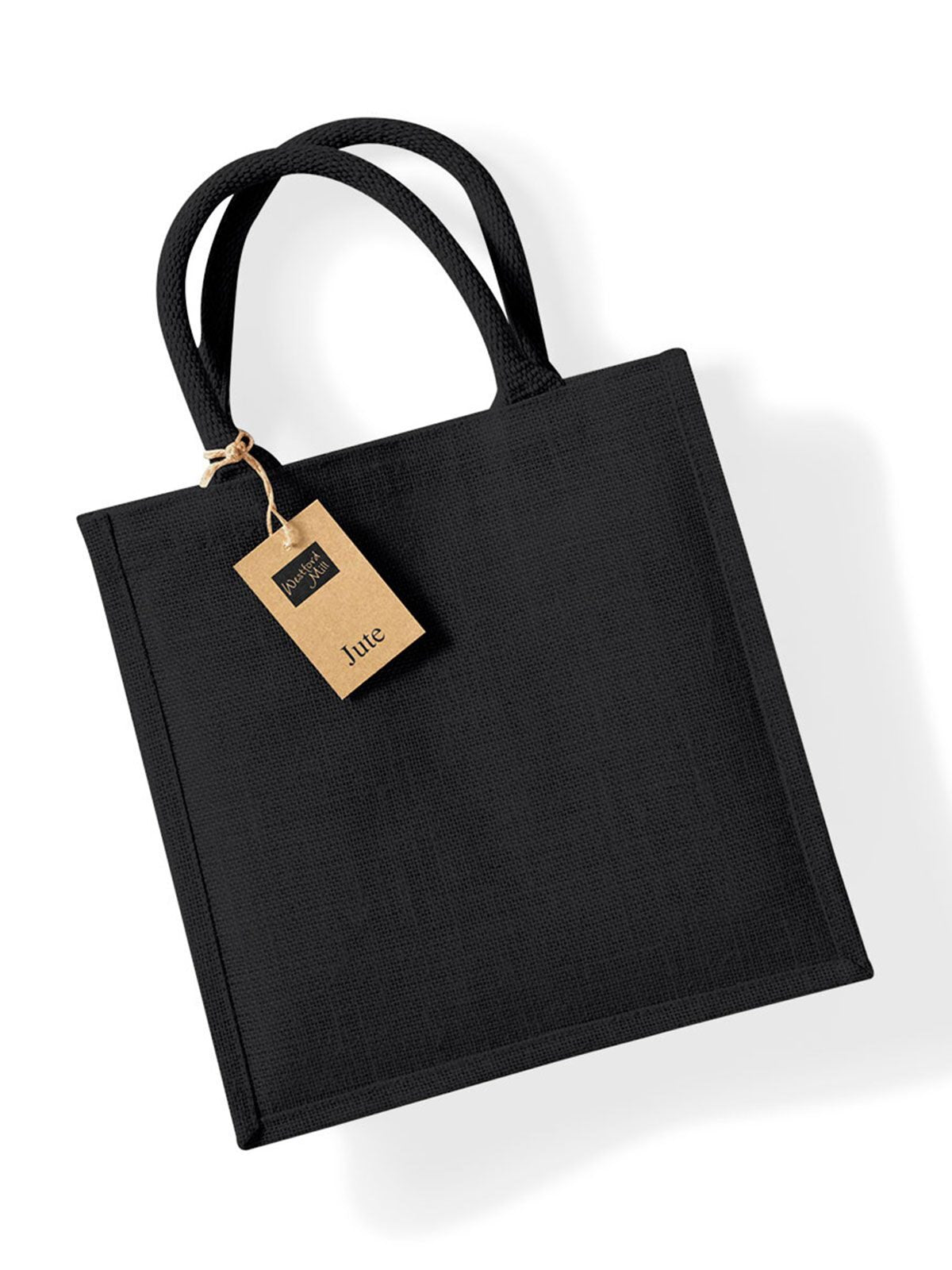 Jute Midi Tote Herren Tasche / Rucksack – Westford Mill – Farbe Schwarz – individuell veredelbar