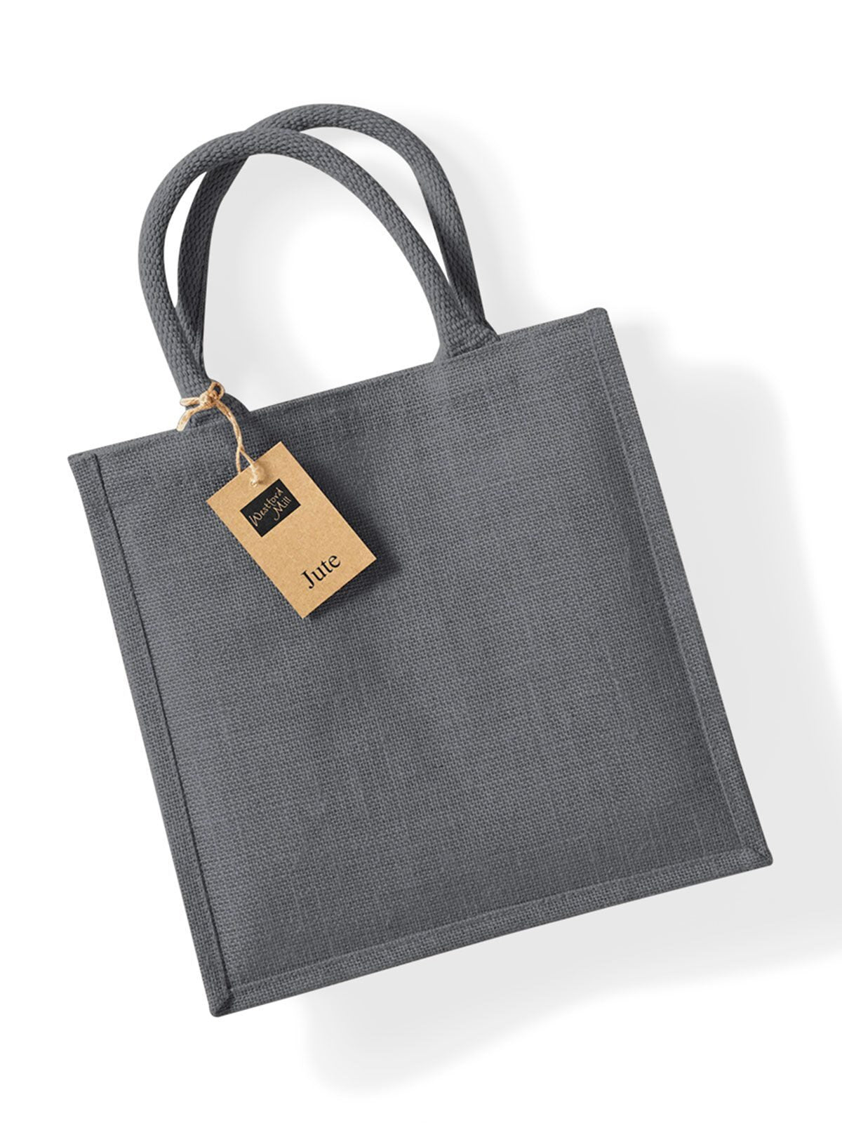 Jute Midi Tote Herren Tasche / Rucksack – Westford Mill – Farbe graphite grey/graphite grey – individuell veredelbar