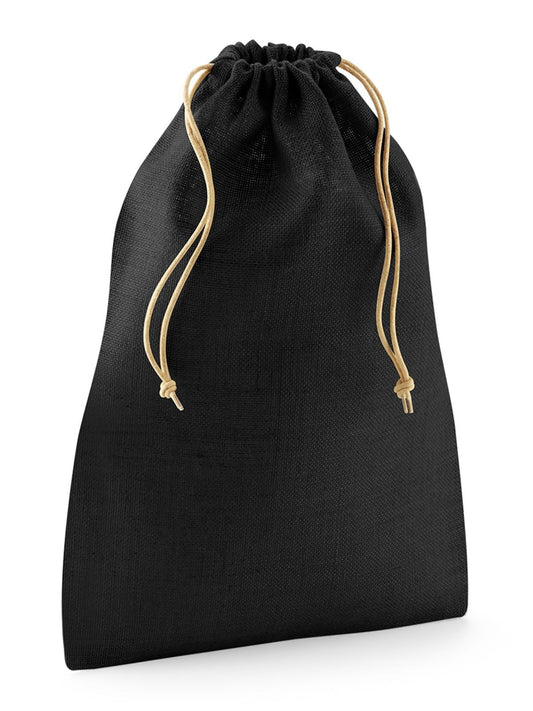 Jute Stuff Bag S Herren Tasche / Rucksack – Westford Mill – Farbe black/natural – individuell veredelbar