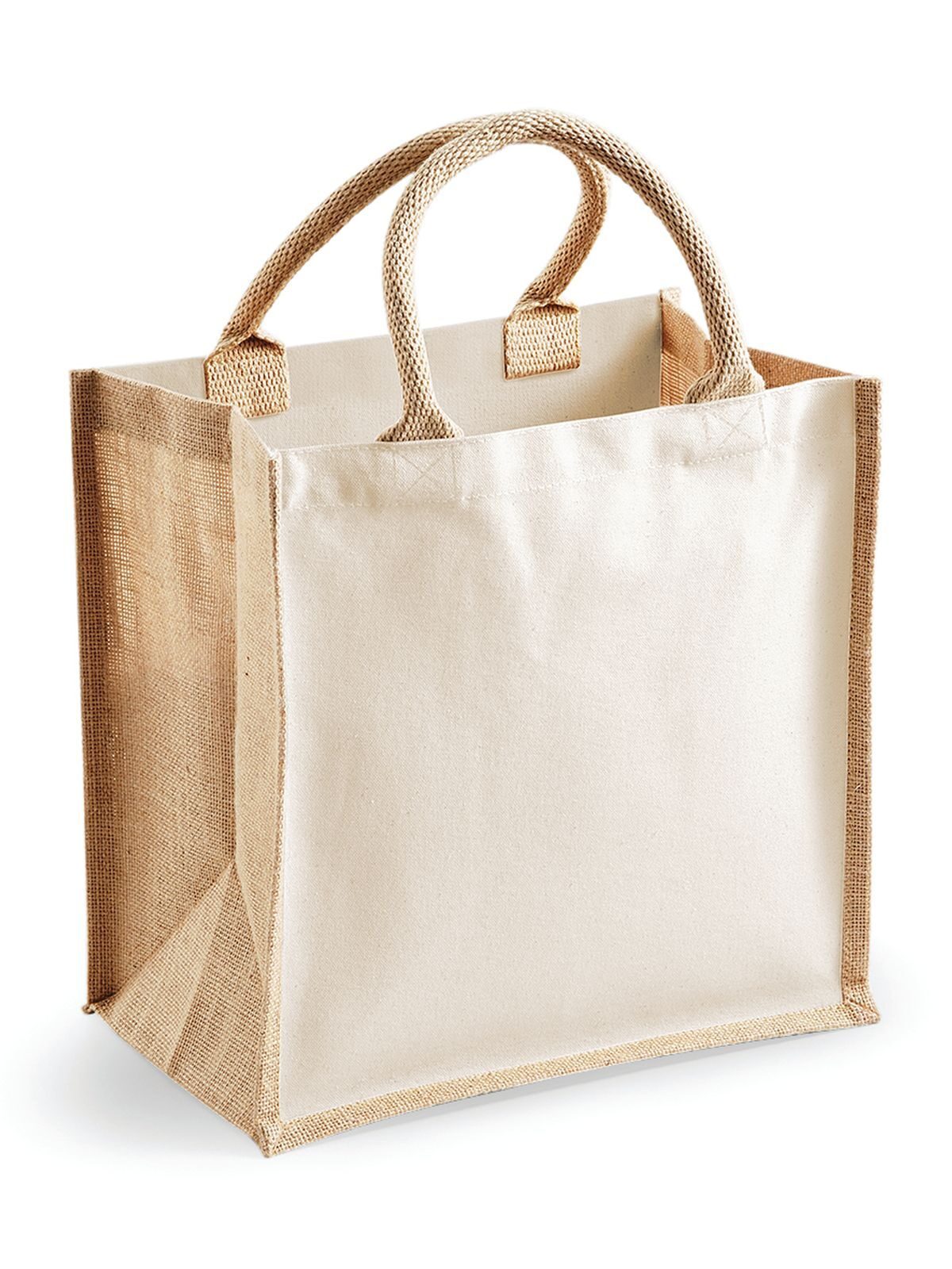 Printers Midi Jute Tote Herren Tasche / Rucksack – Westford Mill – Farbe Natur – individuell veredelbar