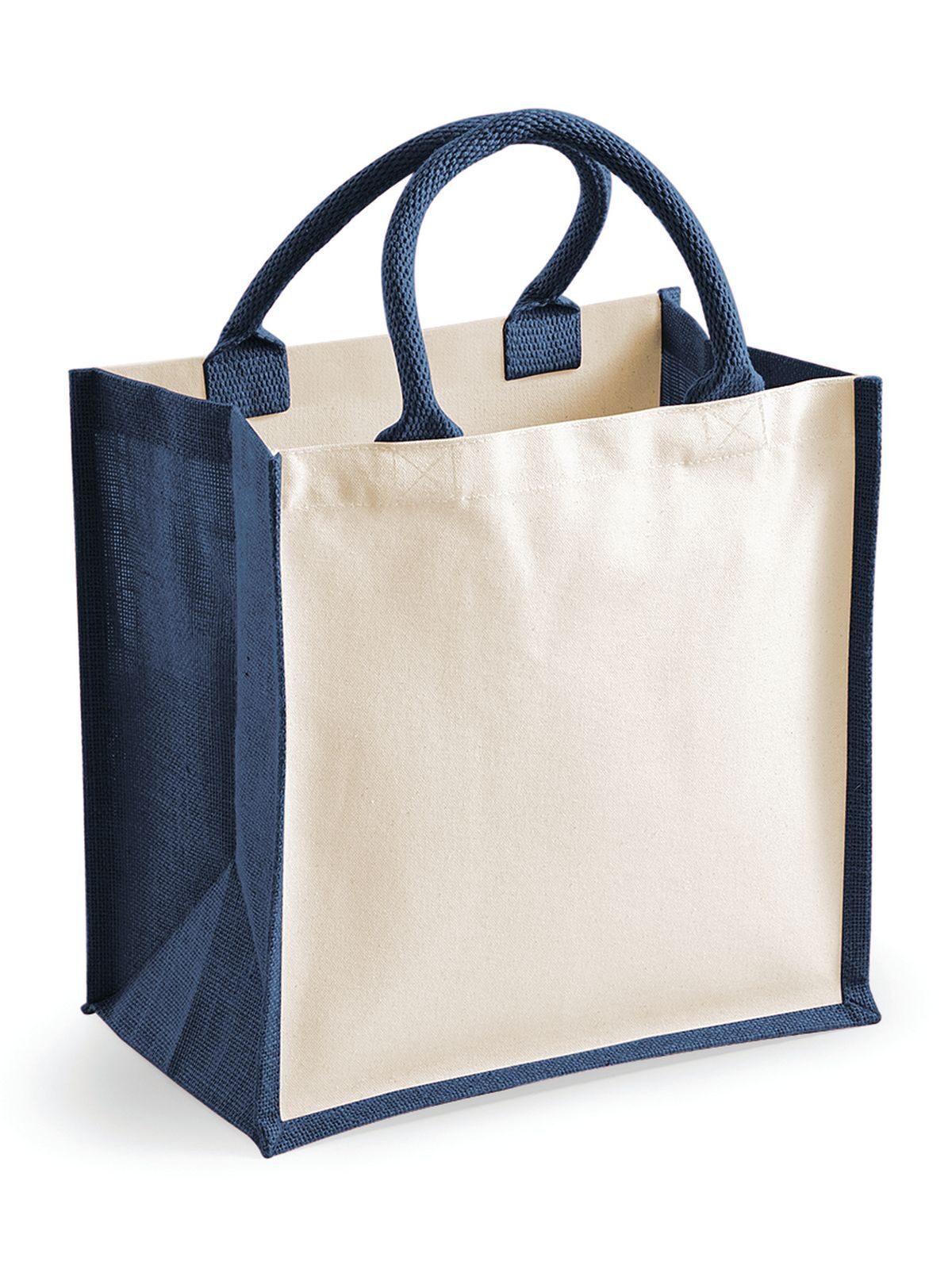 Printers Midi Jute Tote Herren Tasche / Rucksack – Westford Mill – Farbe Navy – individuell veredelbar