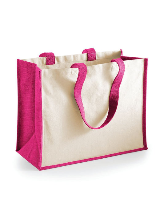 Printers Jute Classic Shopper Herren Tasche / Rucksack – Westford Mill – Farbe Fuchsia – individuell veredelbar