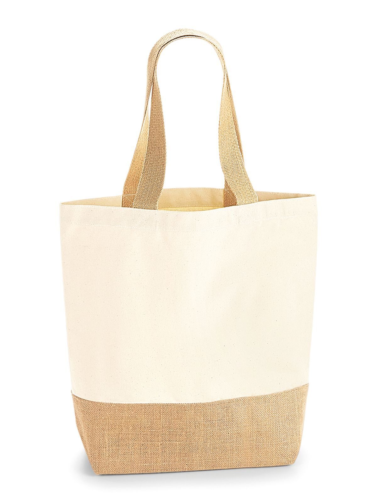 Jute Base Canvas Shopper Herren Tasche / Rucksack – Westford Mill – Farbe Natur – individuell veredelbar