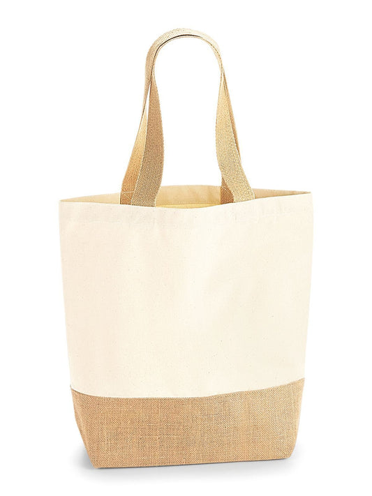 Jute Base Canvas Shopper Herren Tasche / Rucksack – Westford Mill – Farbe Natur – individuell veredelbar