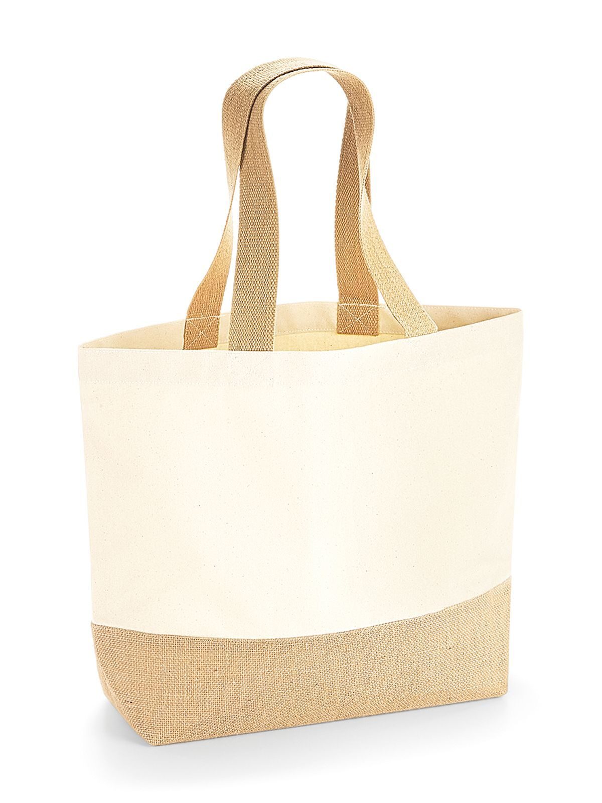 Jute Base Canvas Tote Herren Tasche / Rucksack – Westford Mill – Farbe Natur – individuell veredelbar