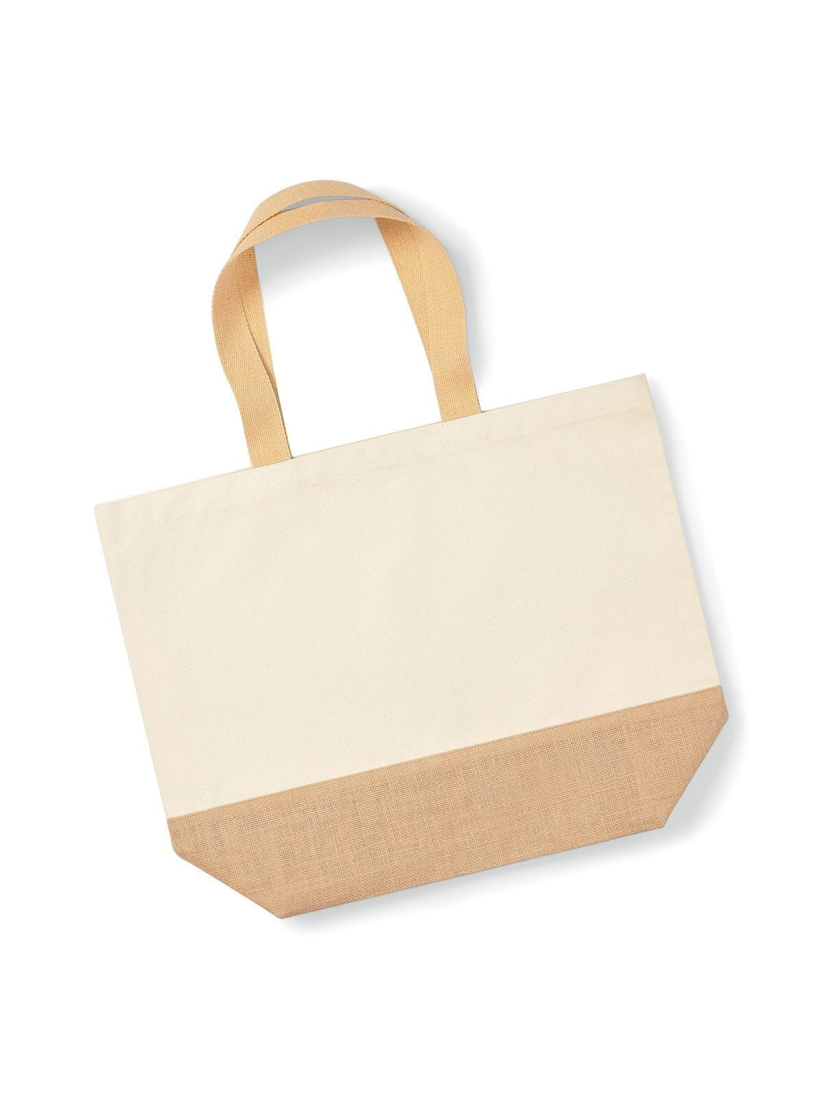 Jute Base Canvas Tote XL Herren Tasche / Rucksack – Westford Mill – Farbe Natur – individuell veredelbar