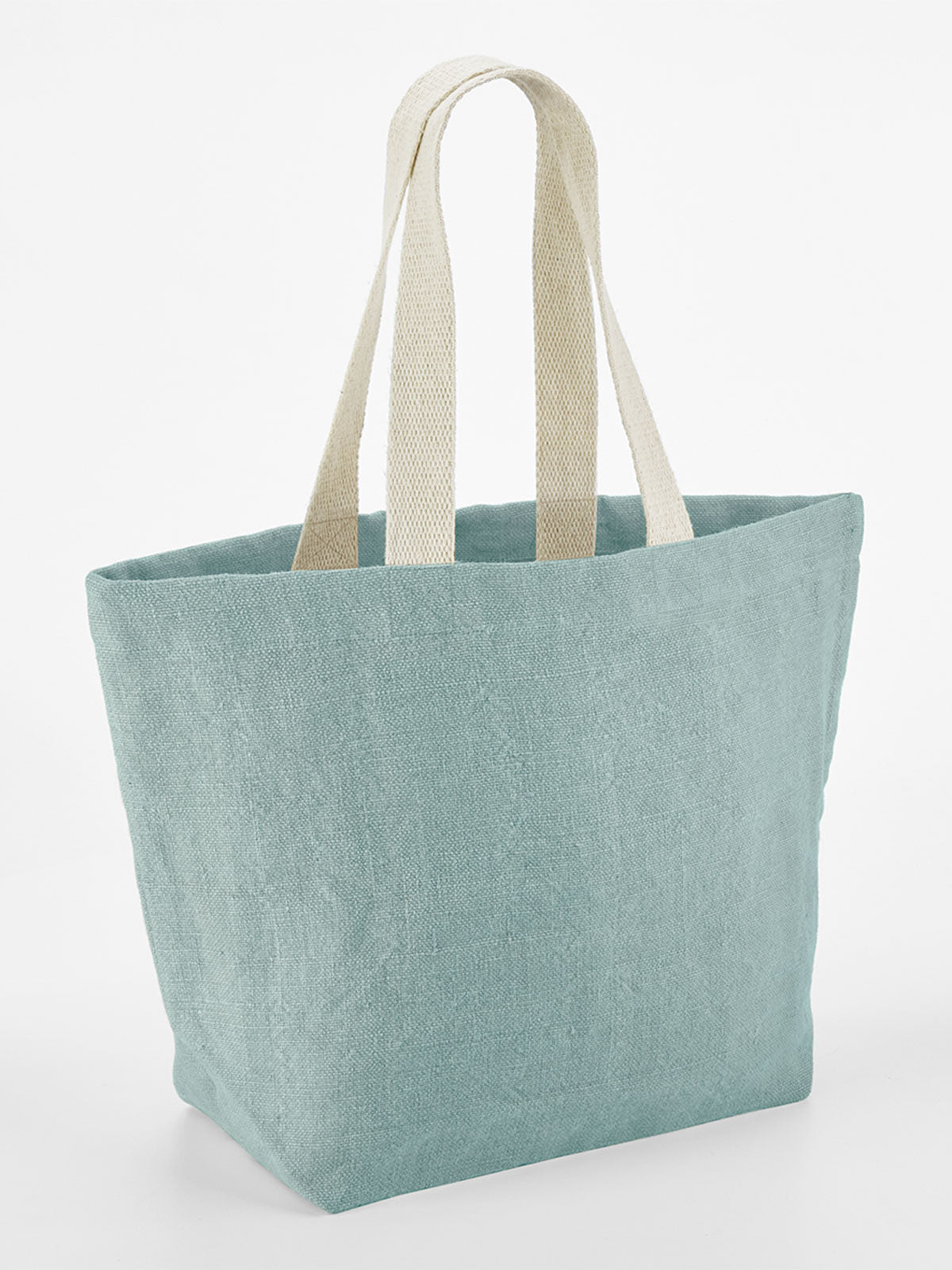 Soft Washed Jute Beach Bag Herren Tasche / Rucksack – Westford Mill – Farbe duck egg blue – individuell veredelbar