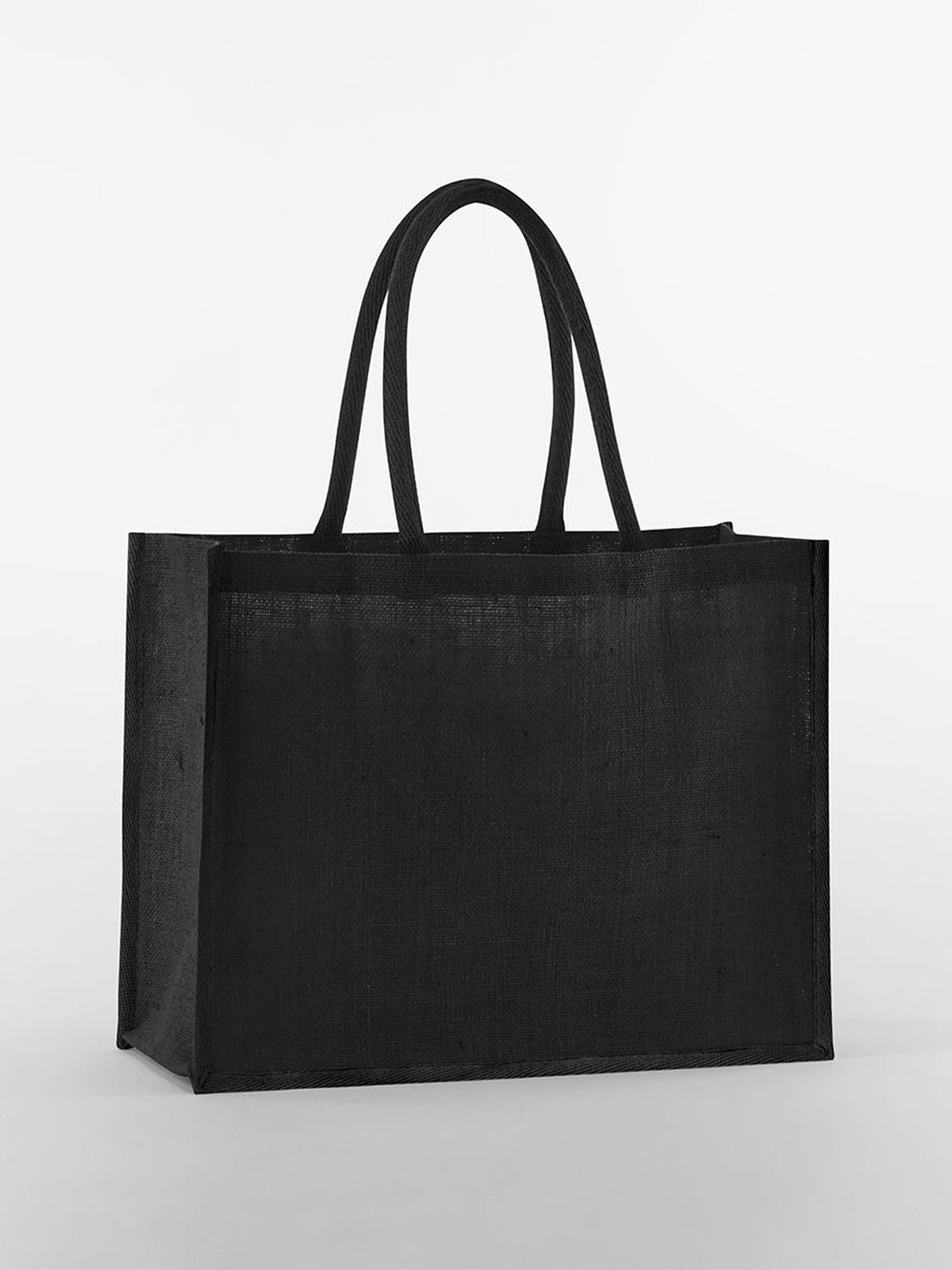 Natural Starched Jute Classic Shopper Herren Tasche / Rucksack – Westford Mill – Farbe black/black – individuell veredelbar