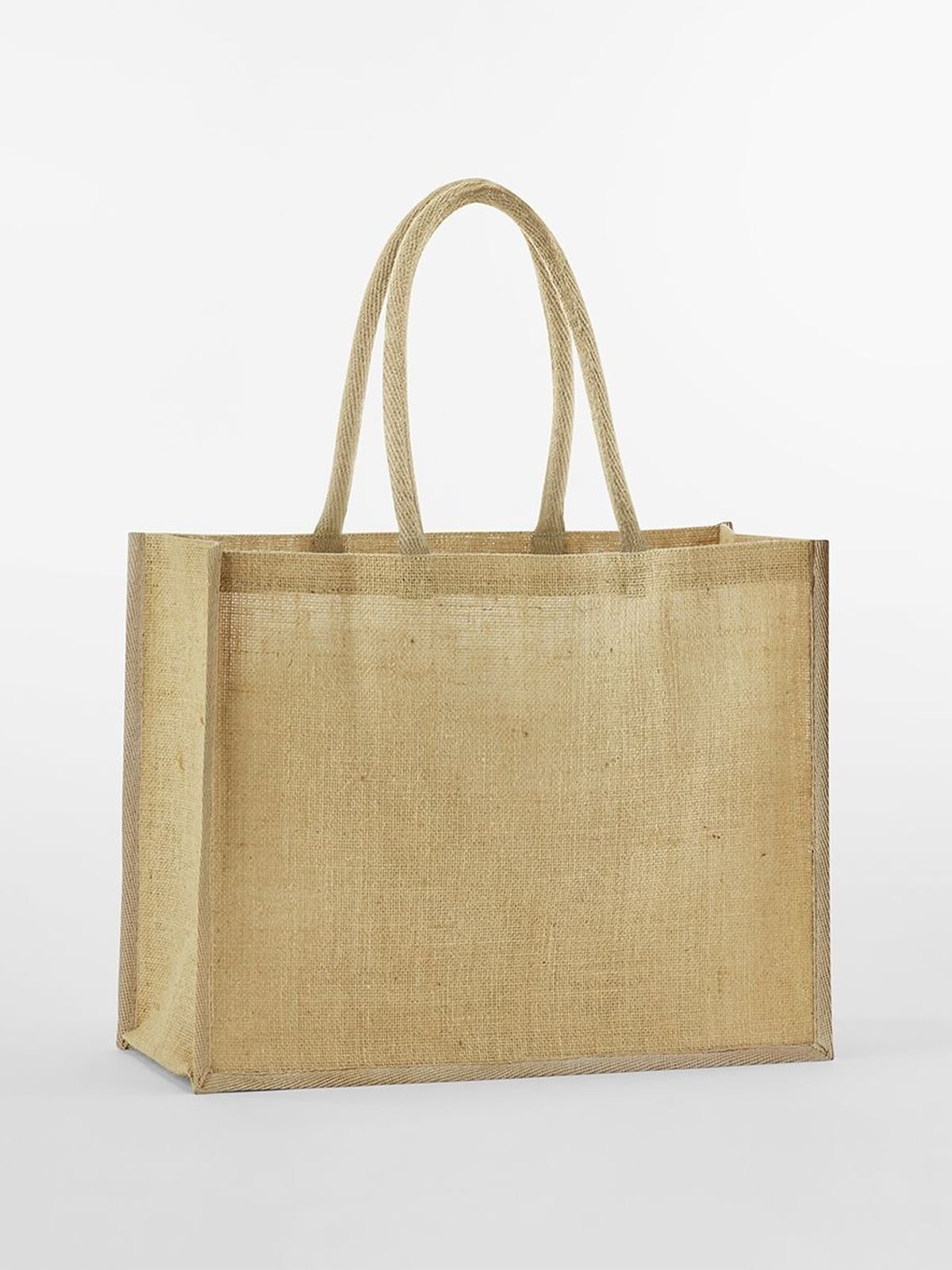 Natural Starched Jute Classic Shopper Herren Tasche / Rucksack – Westford Mill – Farbe Natur – individuell veredelbar