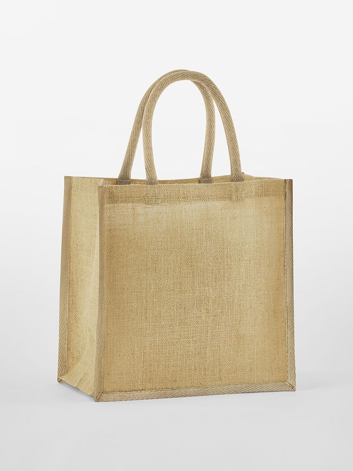 Natural Starched Jute Midi Tote Herren Tasche / Rucksack – Westford Mill – Farbe Natur – individuell veredelbar