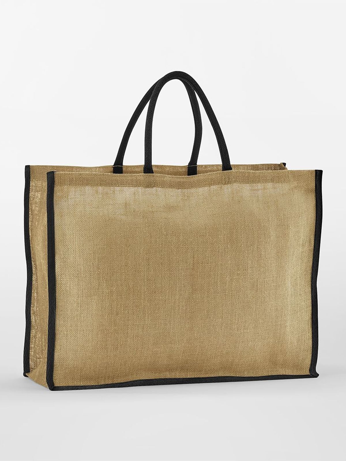 Natural Starched Jute Market Shopper Herren Tasche / Rucksack – Westford Mill – Farbe natural/black – individuell veredelbar