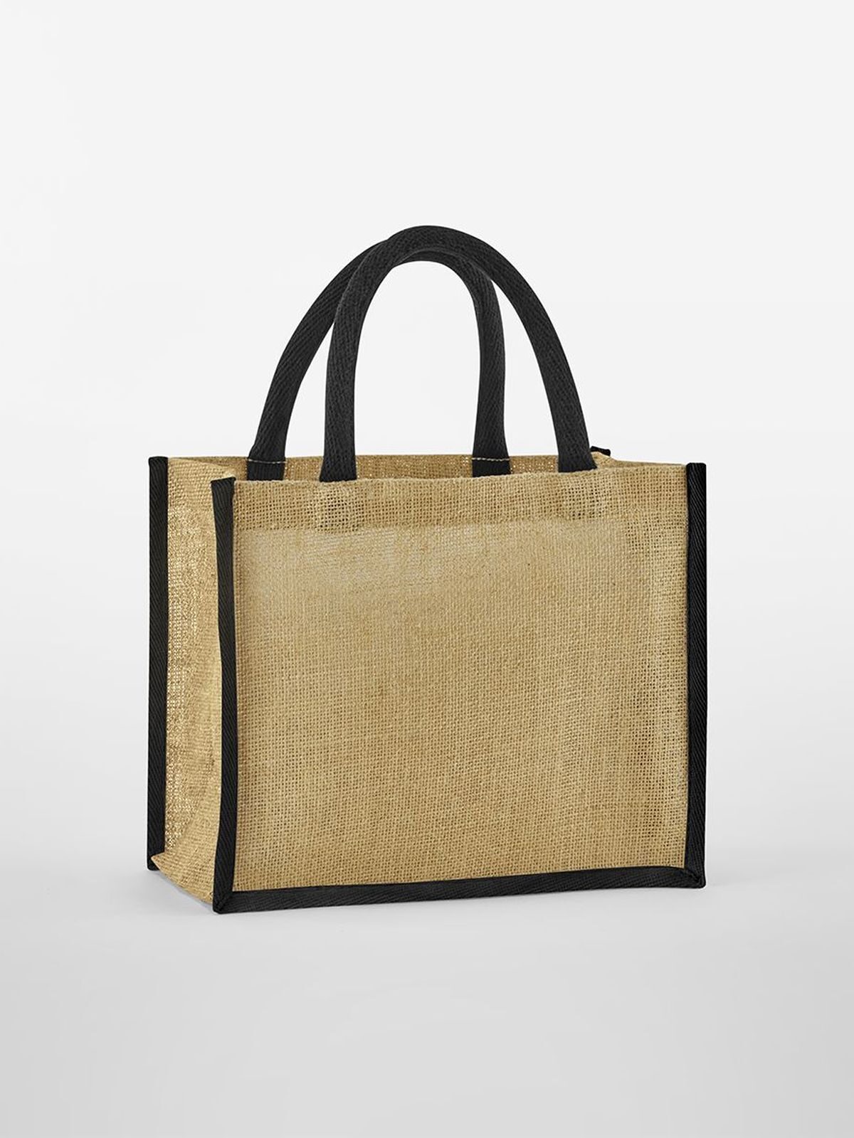 Natural Starched Jute Mini Gift Bag Herren Tasche / Rucksack – Westford Mill – Farbe natural/black – individuell veredelbar