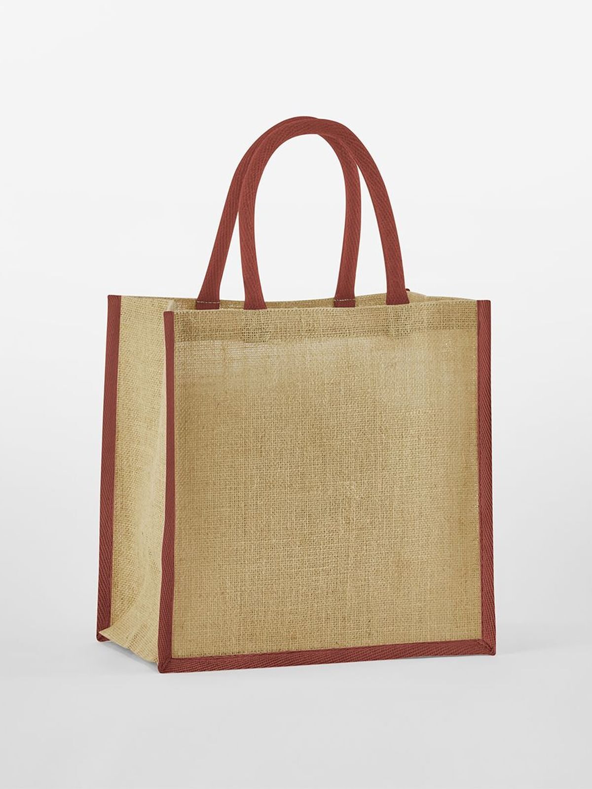 Natural Starched Jute Mini Gift Bag Herren Tasche / Rucksack – Westford Mill – Farbe natural/orange rust – individuell veredelbar