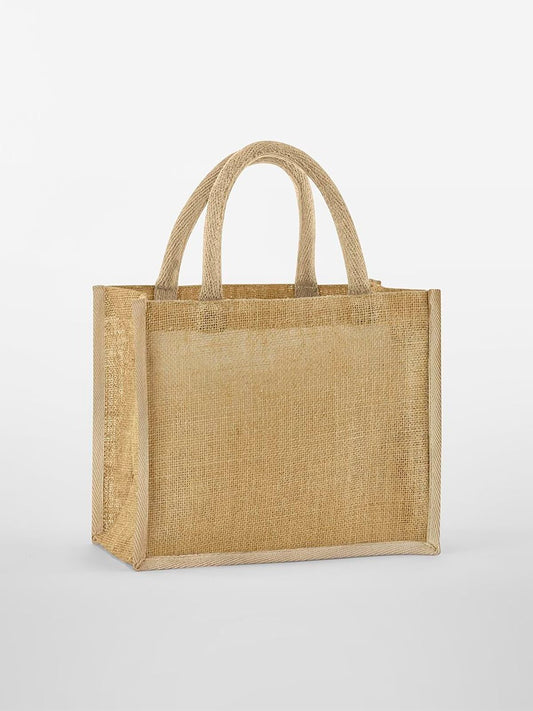 Natural Starched Jute Mini Gift Bag Herren Tasche / Rucksack – Westford Mill – Farbe Natur – individuell veredelbar
