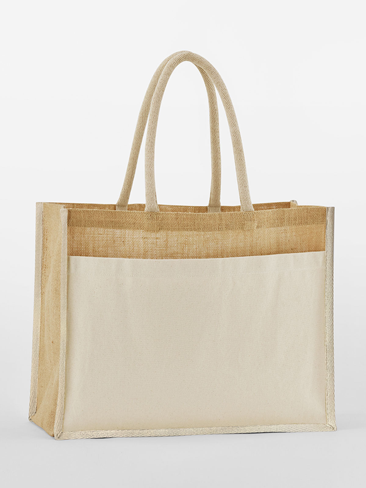 Cotton Pocket Natural Starched Jute Shopper Herren Tasche / Rucksack – Westford Mill – Farbe Natur – individuell veredelbar