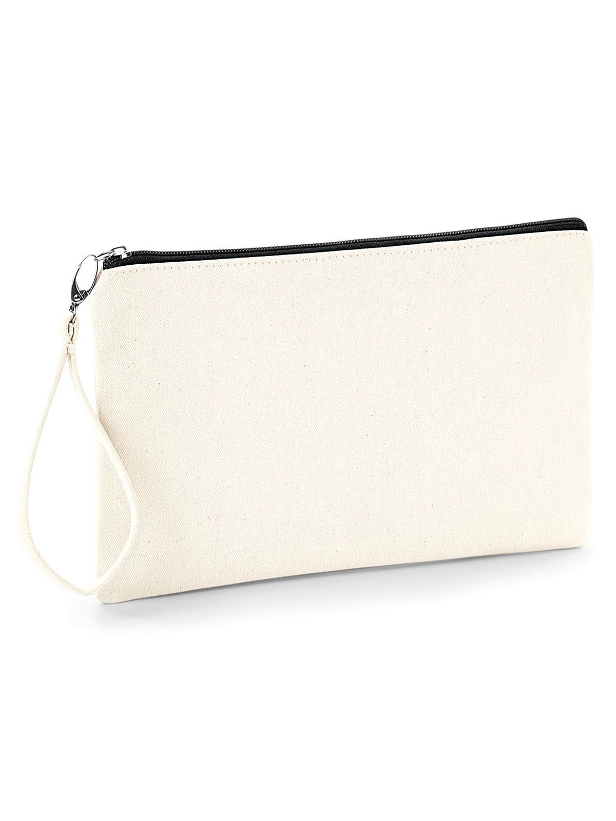 Canvas Wristlet Pouch Herren Tasche / Rucksack – Westford Mill – Farbe natural/black – individuell veredelbar