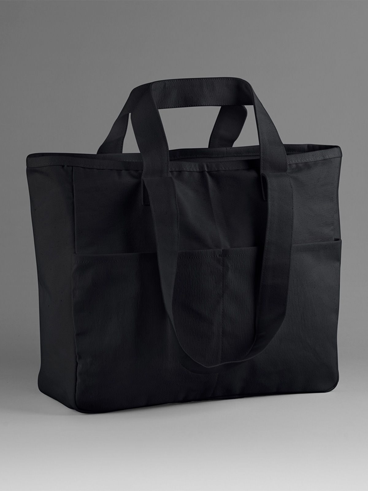 Double Handle Cargo Pocket Tote Herren Tasche / Rucksack – Westford Mill – Farbe Schwarz – individuell veredelbar