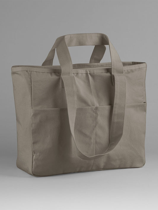 Double Handle Cargo Pocket Tote Herren Tasche / Rucksack – Westford Mill – Farbe mushroom – individuell veredelbar