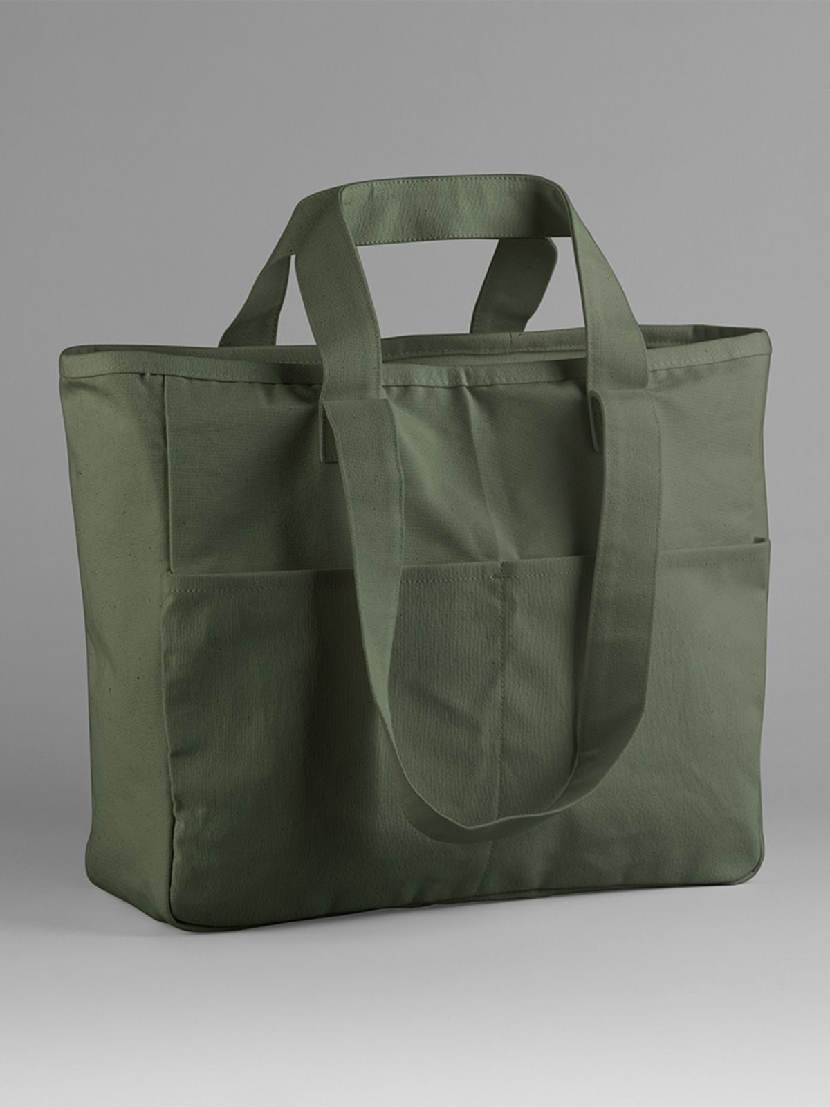 Double Handle Cargo Pocket Tote Herren Tasche / Rucksack – Westford Mill – Farbe olive green – individuell veredelbar
