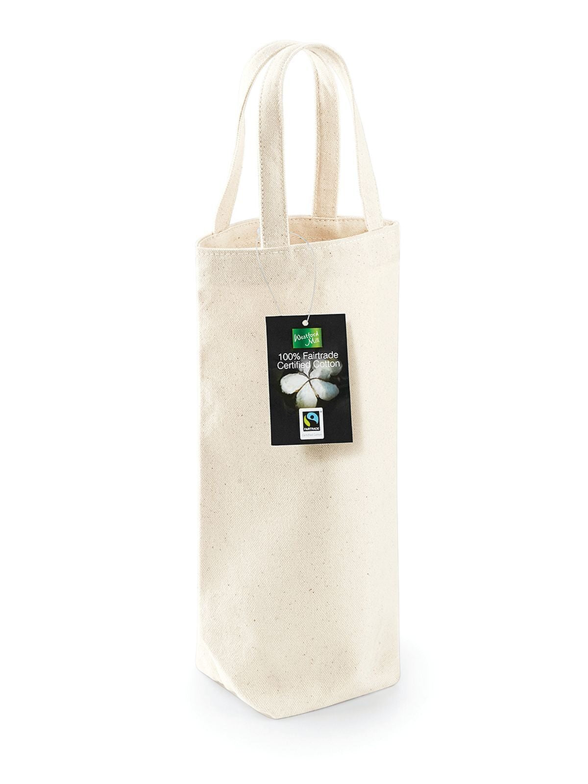 Fairtrade Cotton Bottle Bag Herren Tasche / Rucksack – Westford Mill – Farbe Natur – individuell veredelbar