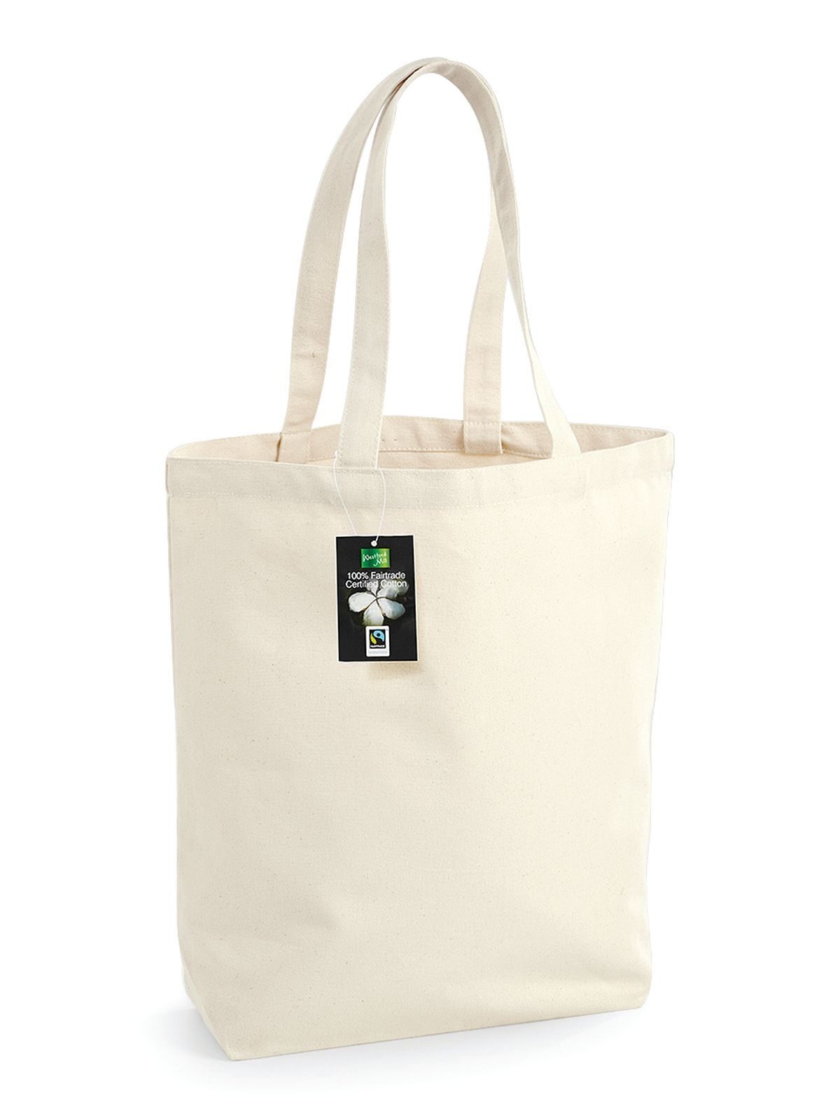 Fairtrade Cotton Camden Shopper Herren Tasche / Rucksack – Westford Mill – Farbe Natur – individuell veredelbar