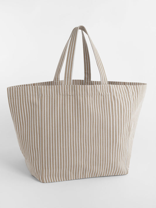 Oversized beach bag Herren Tasche / Rucksack – Westford Mill – Farbe biscuit stripe – individuell veredelbar