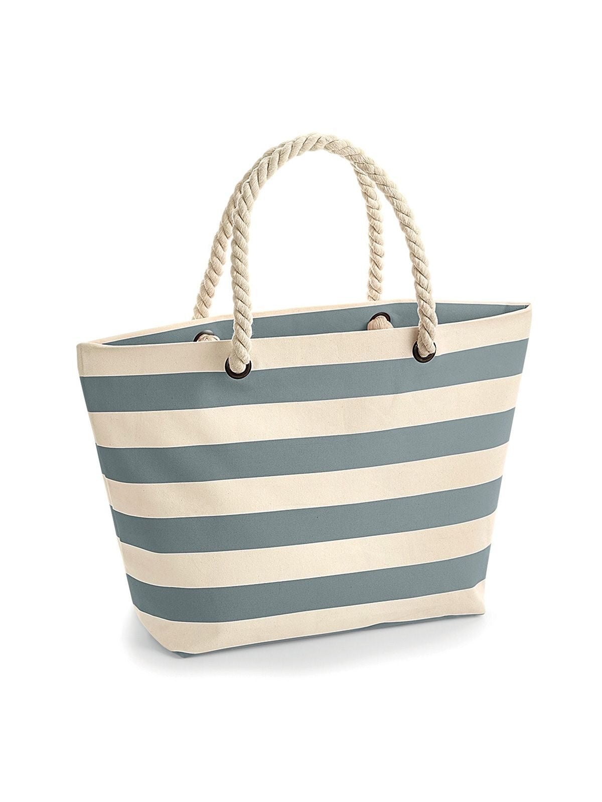 Nautical Beach Bag Herren Tasche / Rucksack – Westford Mill – Farbe natural/grey – individuell veredelbar