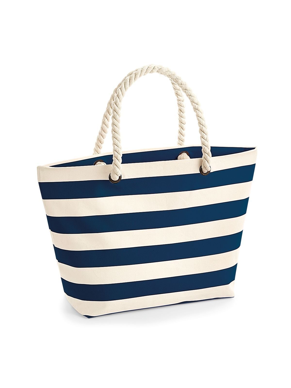 Nautical Beach Bag Herren Tasche / Rucksack – Westford Mill – Farbe natural/navy – individuell veredelbar
