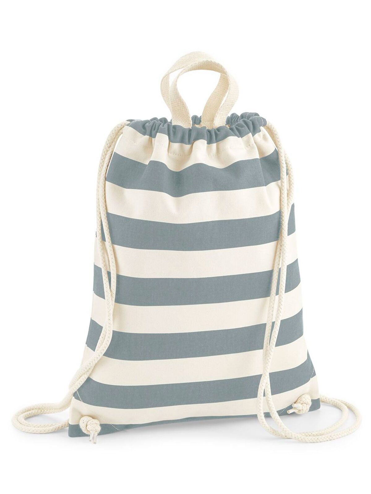 Nautical Gymsac Herren Tasche / Rucksack – Westford Mill – Farbe natural/grey – individuell veredelbar