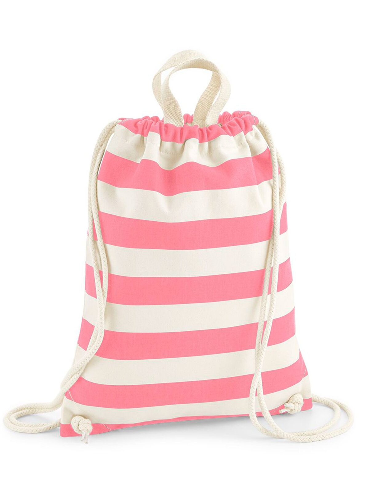 Nautical Gymsac Herren Tasche / Rucksack – Westford Mill – Farbe natural/pink – individuell veredelbar