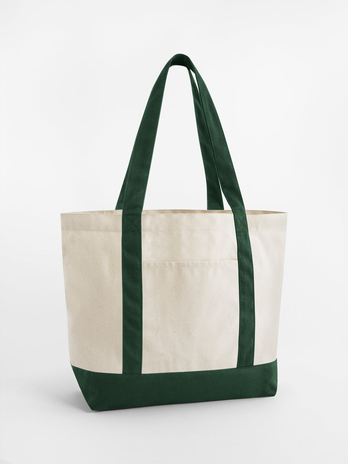 EarthAware Organic Varsity Shopper Damen Tasche / Rucksack – Westford Mill – Farbe natural/bottle Green – individuell veredelbar