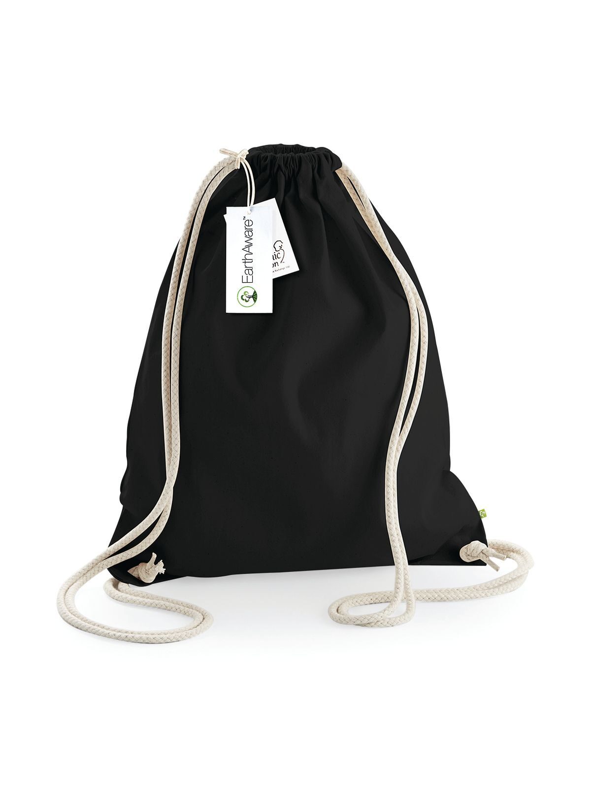 EarthAware Organic Gymsac Herren Tasche / Rucksack – Westford Mill – Farbe Schwarz – individuell veredelbar