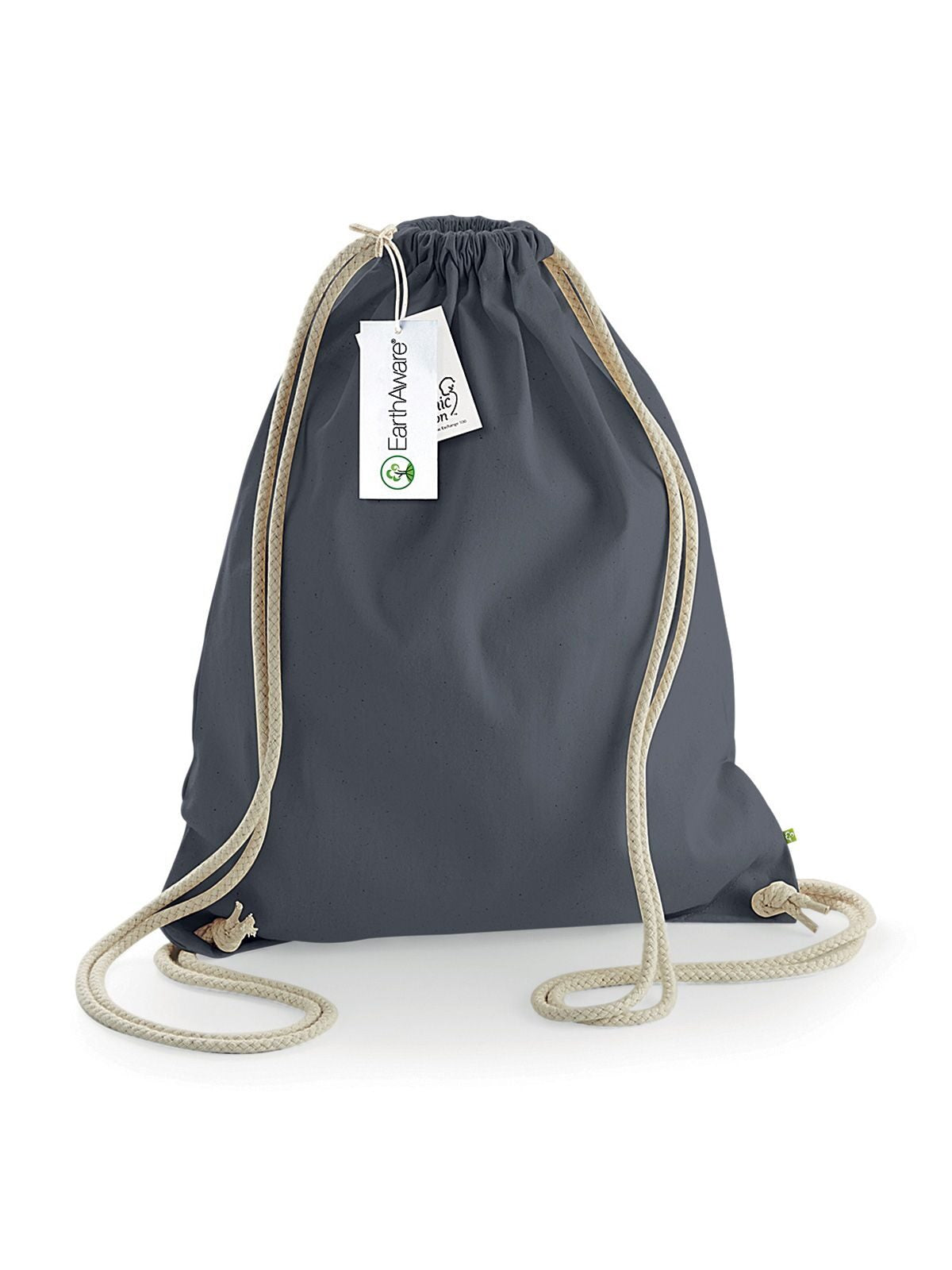 EarthAware Organic Gymsac Herren Tasche / Rucksack – Westford Mill – Farbe graphite grey – individuell veredelbar